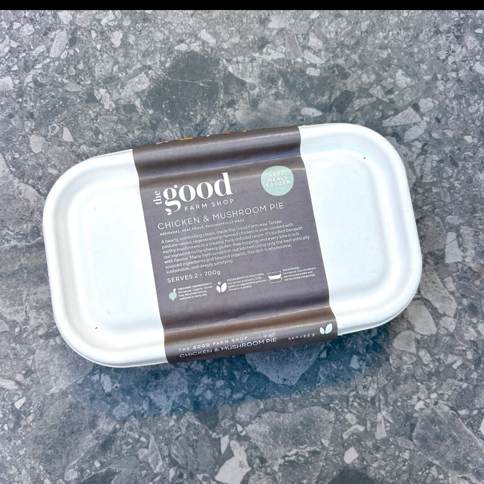 Chicken & Mushroom Pie *NEW* - Organic, Pasture-Raised & GF  - The Good Farm Shop (Serves 2)
