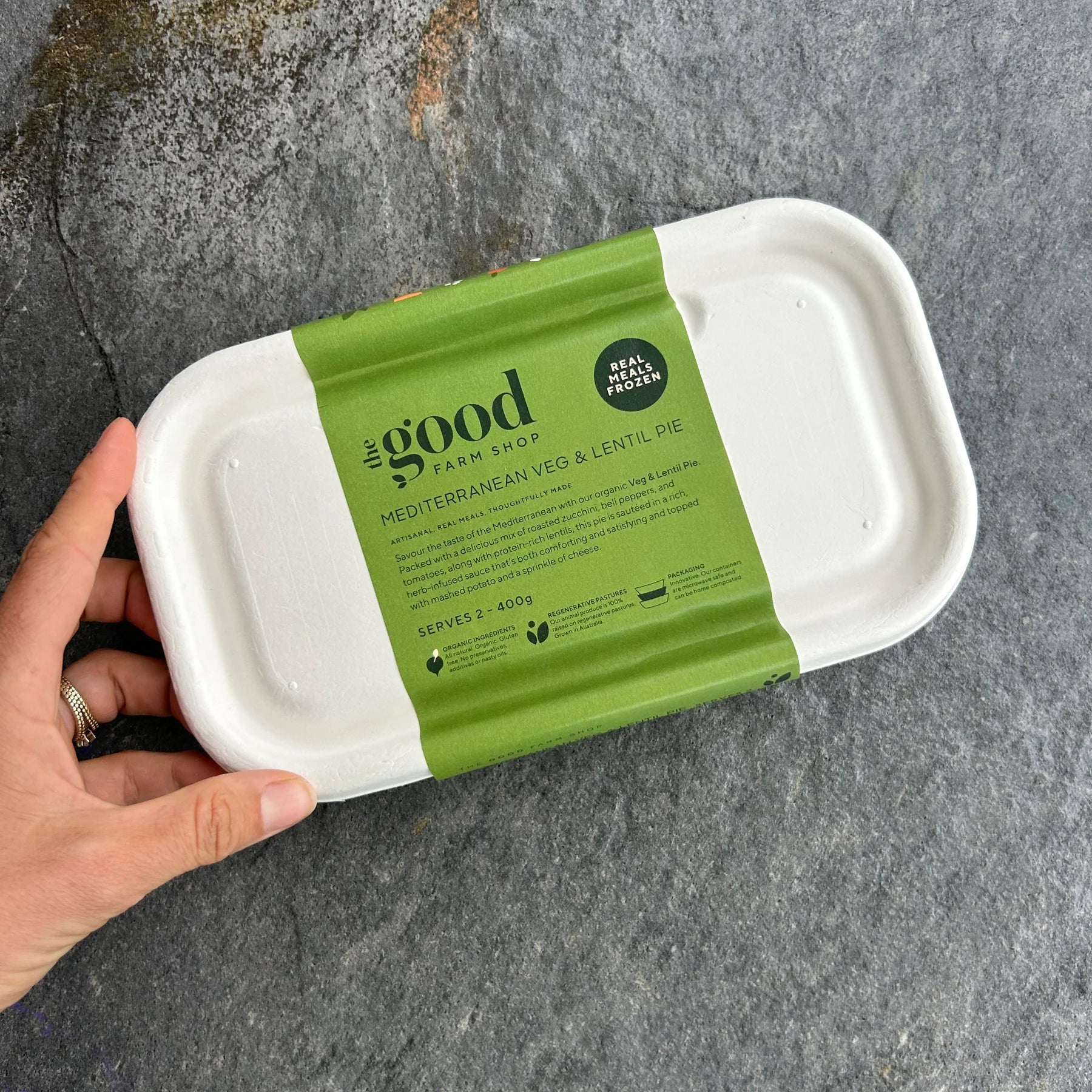 Mediterranean Veg & Lentil Pie - Organic & GF  - The Good Farm Shop (Serves 2-3)