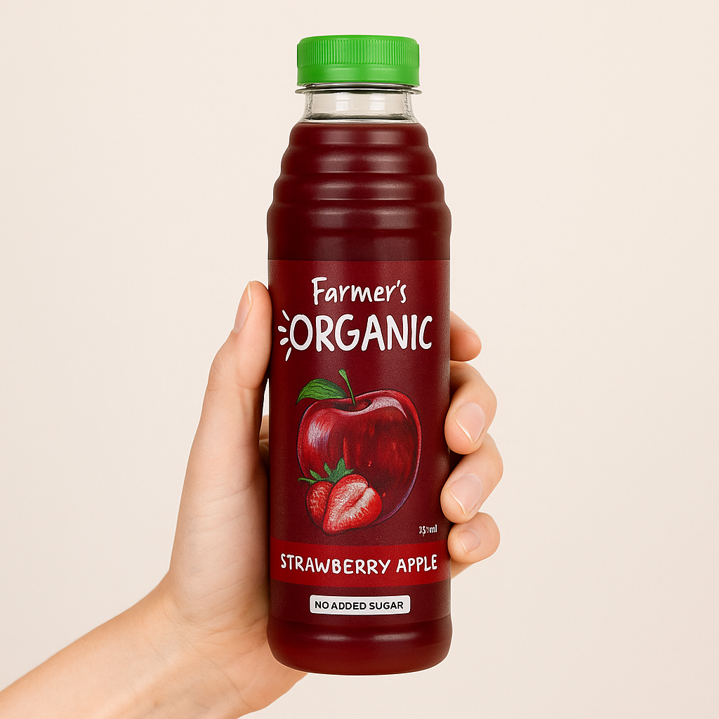 Apple & Strawberry  Juice- Farmer's Organic Juice 375ml