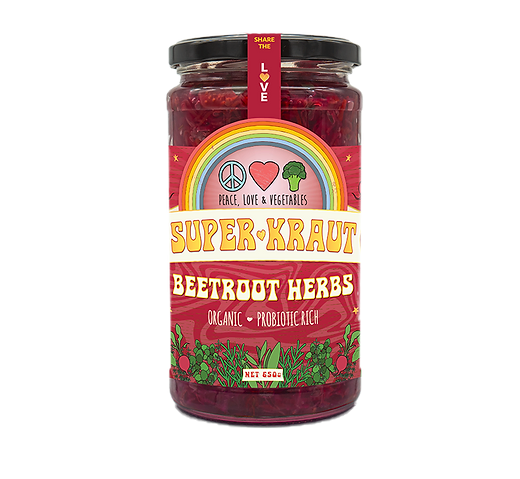 Beetroot & Herbs Organic Superkraut 650g - Peace, Love & Vegetables