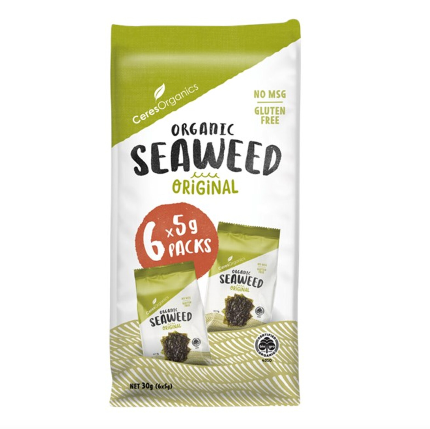 Original Seaweed Snack Multi Pack 6x5g - Ceres Organics