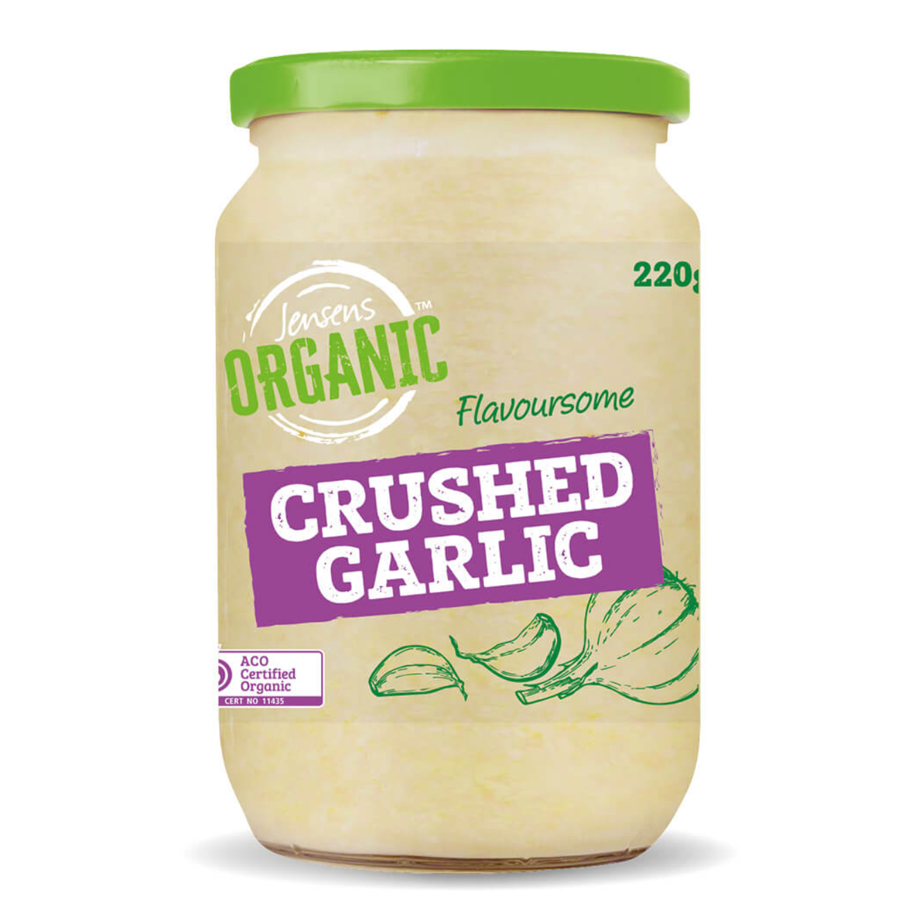 Organic Crushed Garlic 220g - Jensens Organic