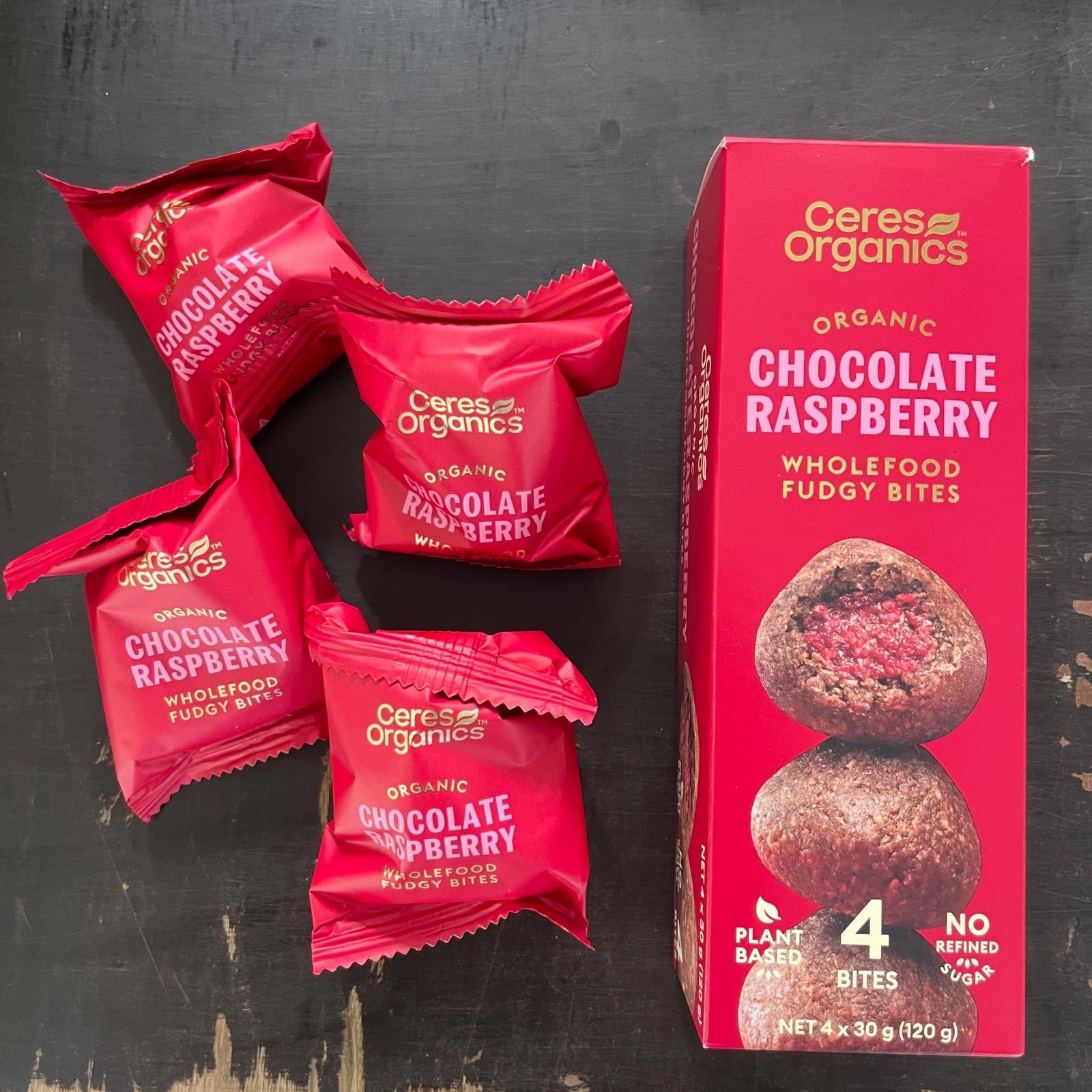 Fudgy Bites Chocolate Raspberry 4pk - Ceres Organics