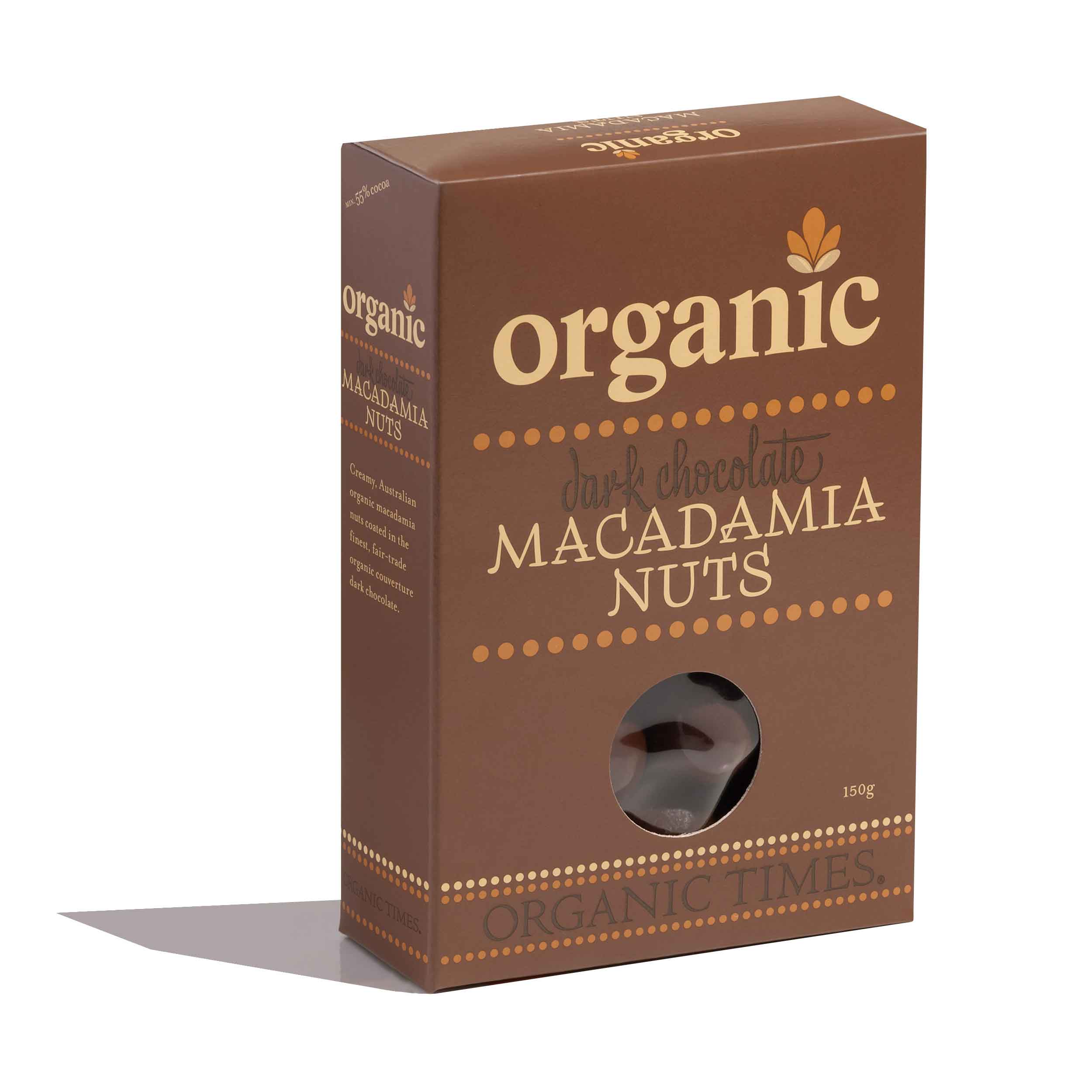 Organic Dark Chocolate Covered Macadmias 150g