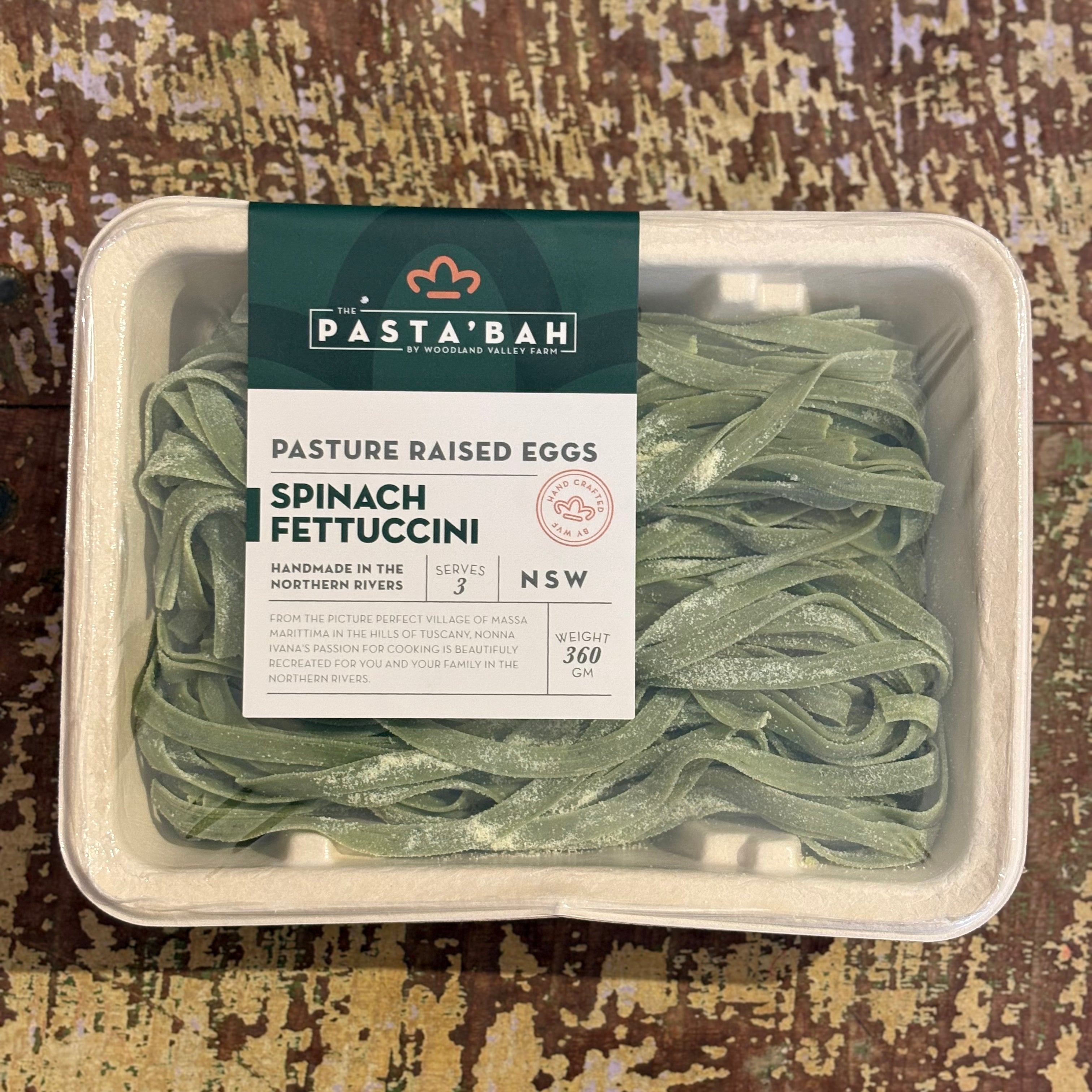 Fresh Spinach Fettucini - Egg 360g - LOCAL HANDMADE PASTA