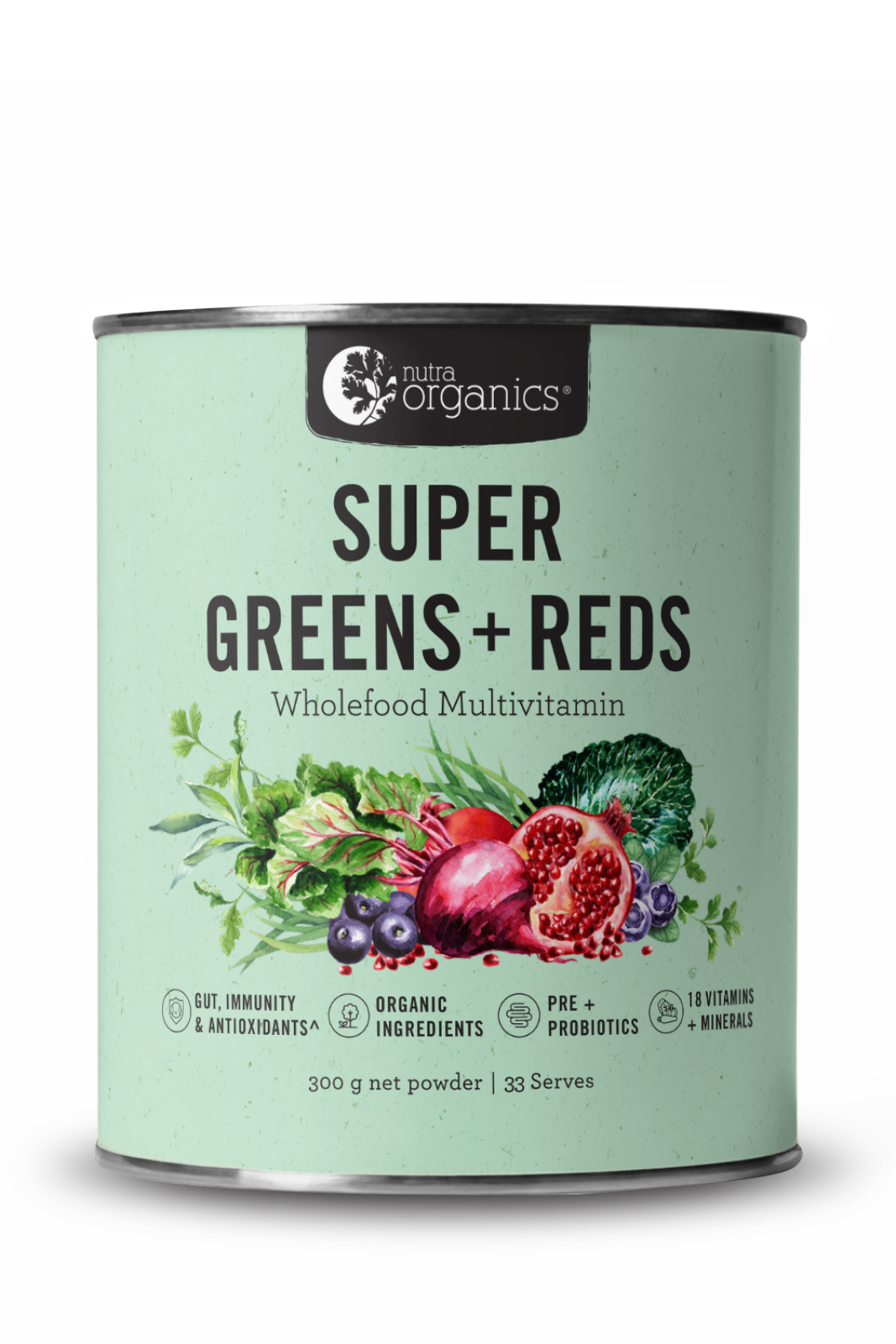 NUTRA ORGANICS Super Greens and Reds Powder 300g