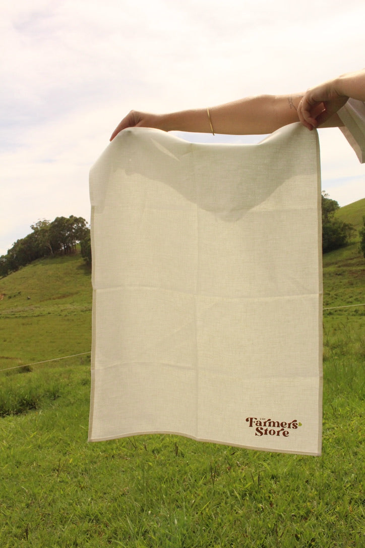 FARMERS' STORE Tea Towel LIMITED *-  made from organic cotton & hemp