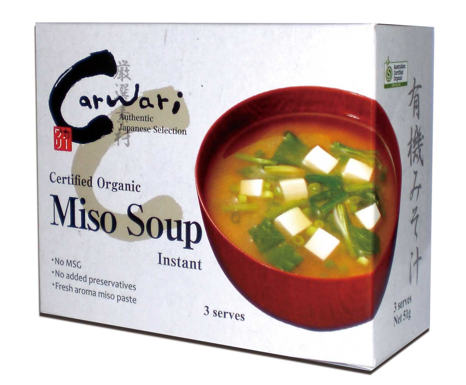Organic Instant Miso Soup, 6 serves - Carawari
