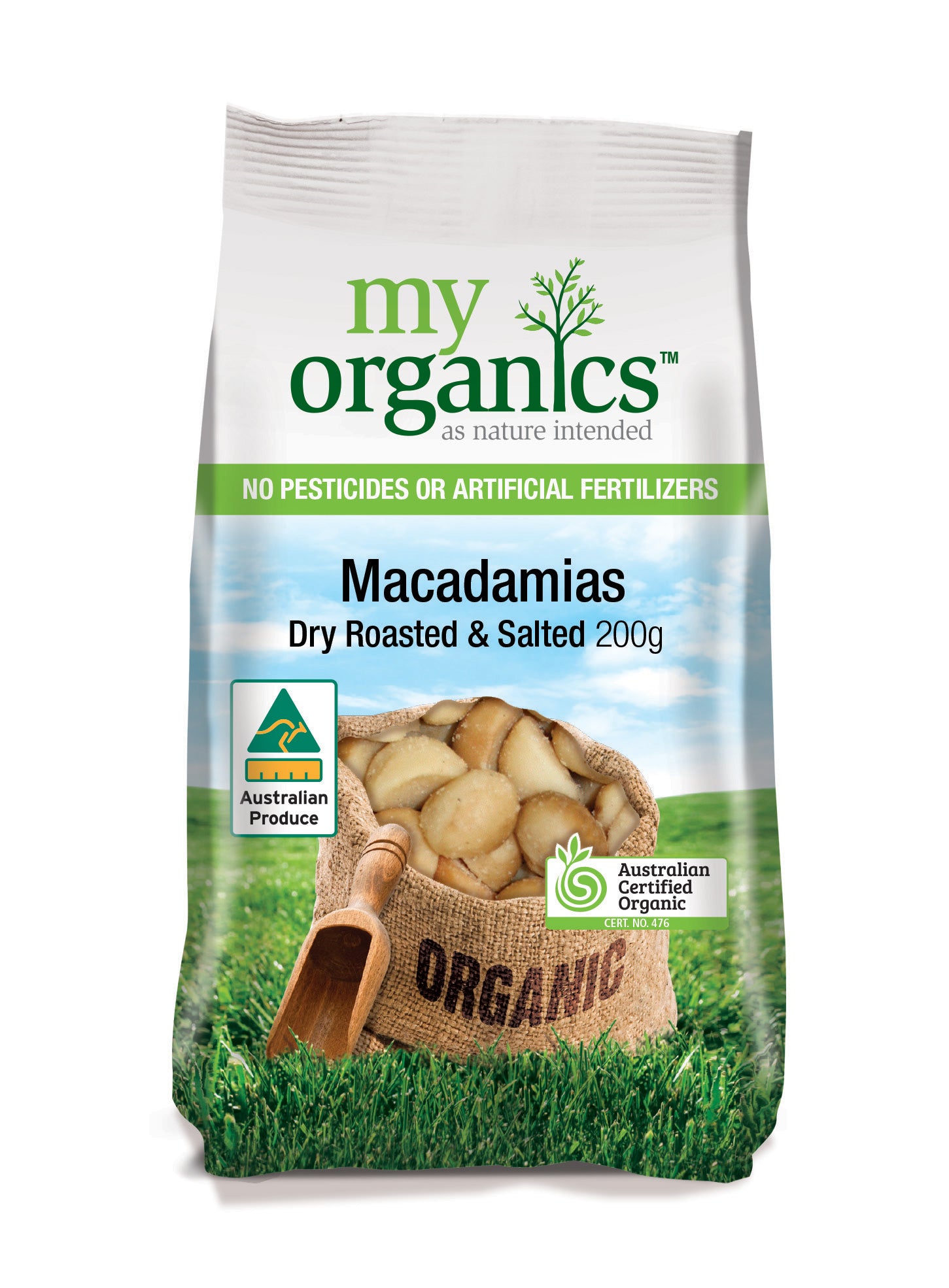 Macadamia Nuts, Dry Roasted & Salted, 200g- My Organics