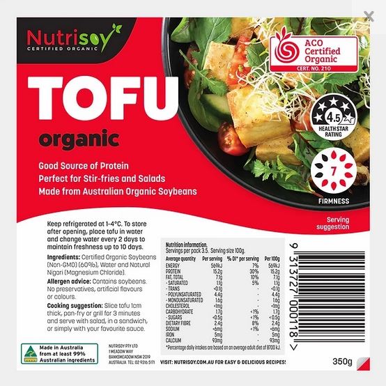 Nutrisoy Organic Tofu 350 grams