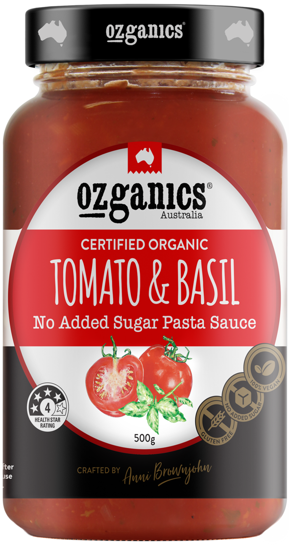 Ozganics Australia Tomato and Basil Pasta Sauce 500g