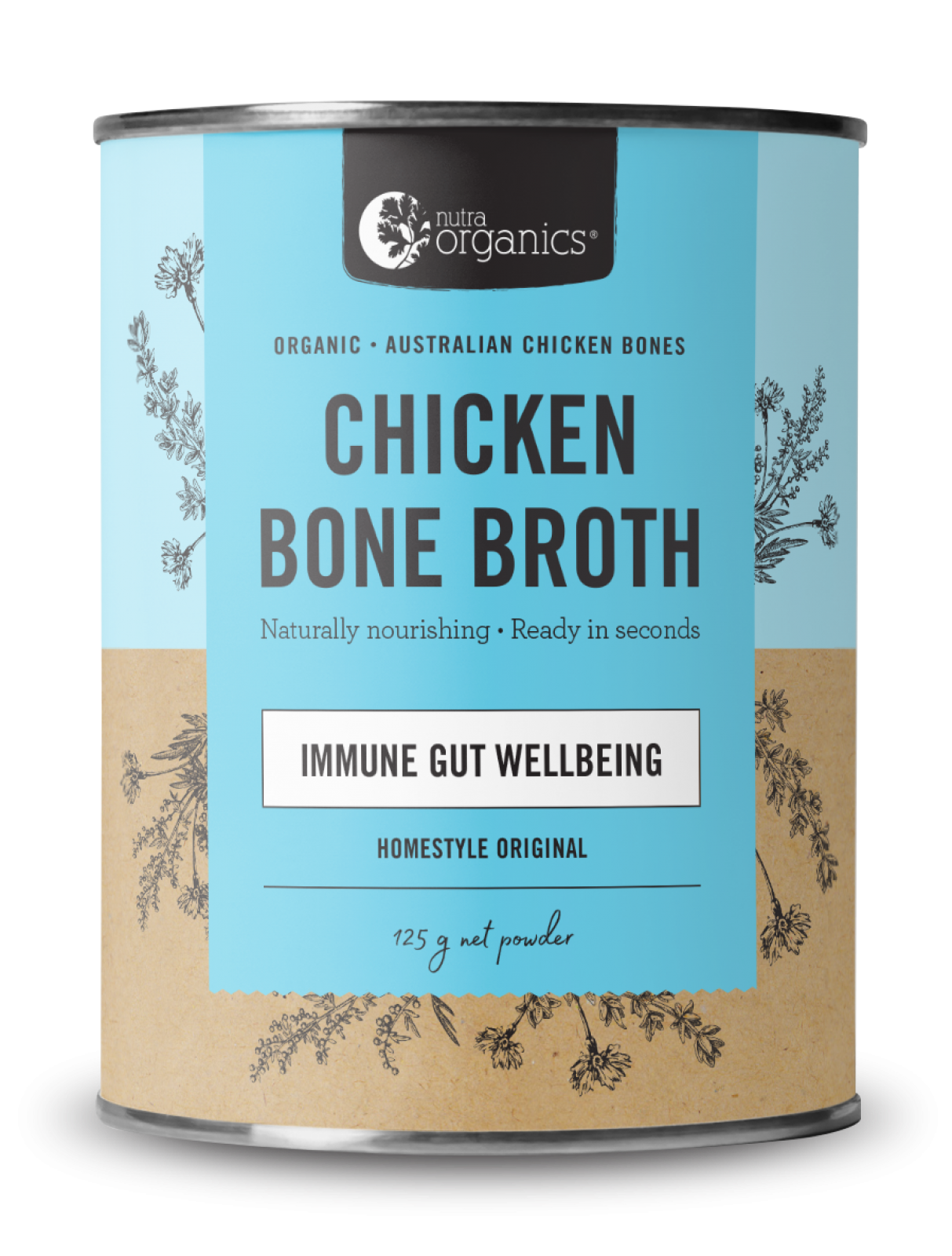 NUTRA ORGANICS Chicken Bone Broth Powder - Homestyle   125g