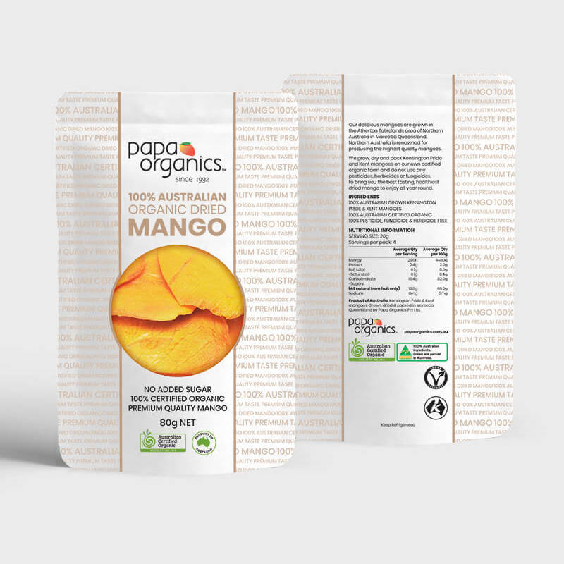 Organic Dried Aussie Mango 80g - Papa Organics