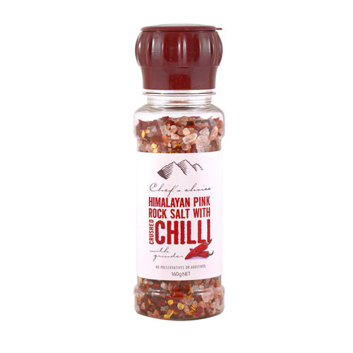 CHEF'S CHOICE Himalayan Pink Rock Salt with Chilli Grinder