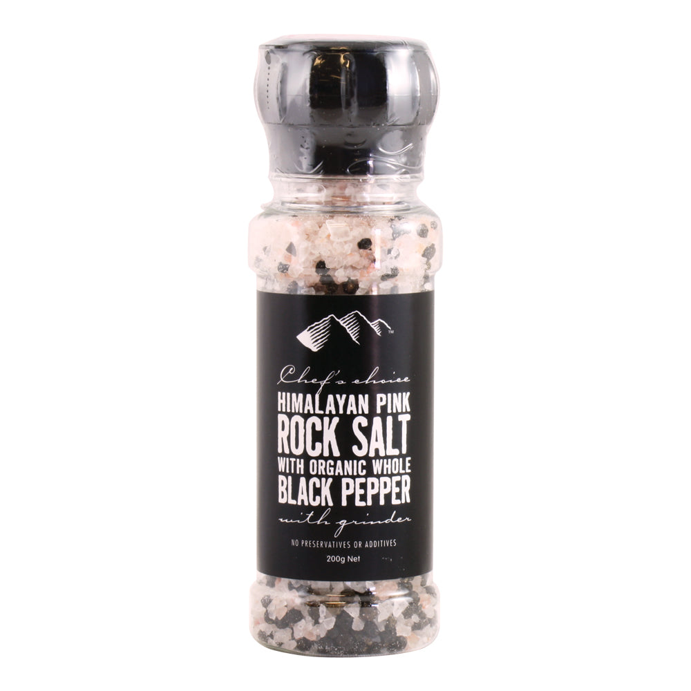 CHEF'S CHOICE Himalayan Pink Rock Salt & Organic Black Pepper