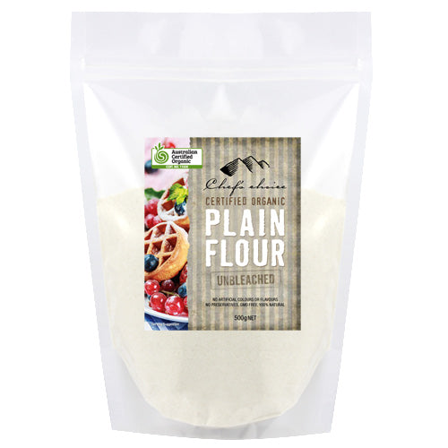 Plain Flour Unbleached  500g - Chef's Choice Organic