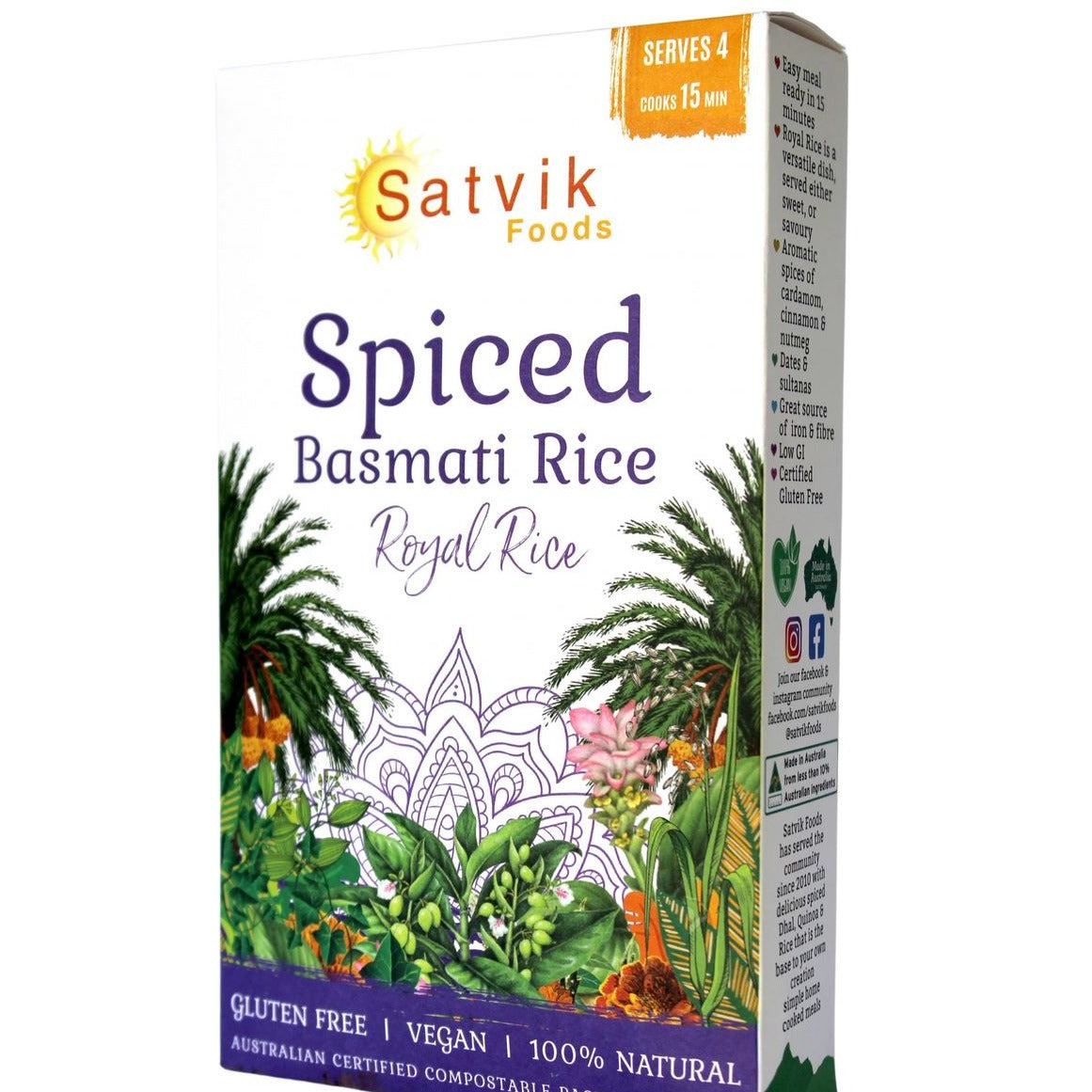 SATVIK Satvik - Royal Rice - Basmati Rice with Spice, Dates & Sultanas 240g
