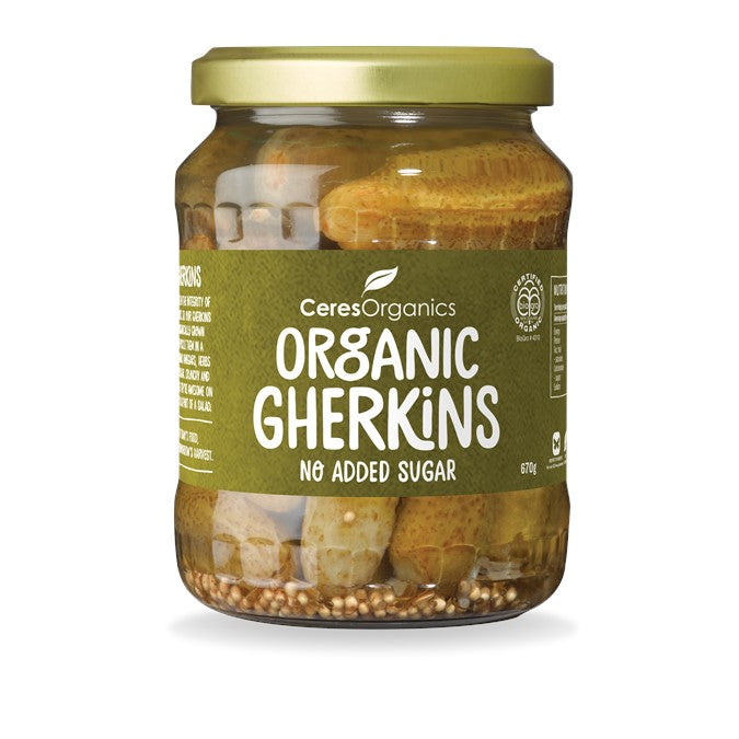 CERES ORGANICS Ceres Organic Gherkins Whole, no added sugar  670g